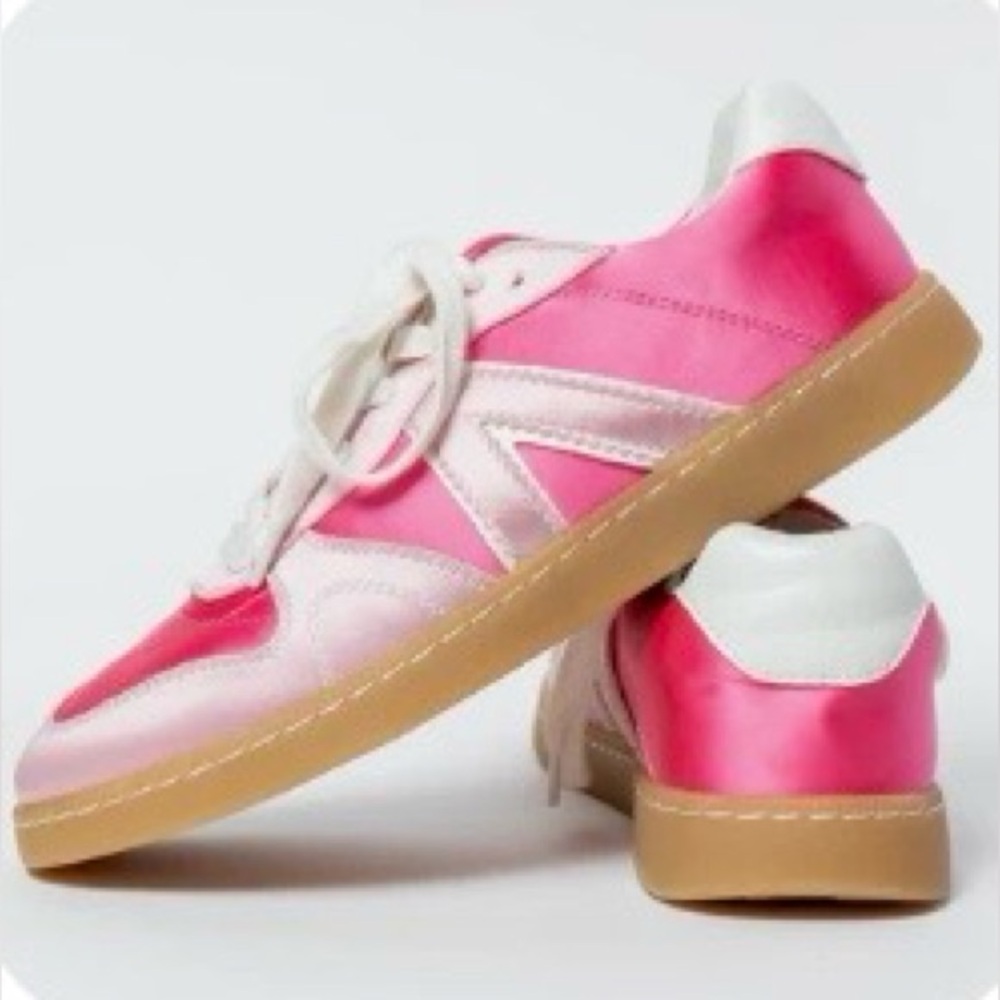 Pink and White Women's Pink Lily Sneakers-Brand New 7.5 - Picture 6 of 7